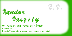 nandor vaszily business card